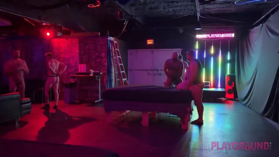 Hungry Bottoms Compete for Cumdump Champion in Raw Darkroom Orgy